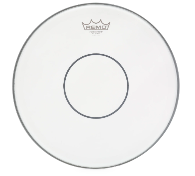 Peau de caisse claire avec revêtement Remo 14" P77 Powerstroke 77 avec point transparent *EN STOCK*